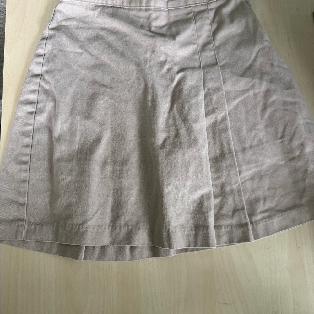 Cream Knee-Length A-Line Skirt for Work